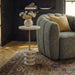 Adames - Travertine Drink Table - Brass / White