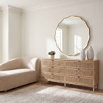 Coast - 6 Drawer Rattan Chest - Woodtone