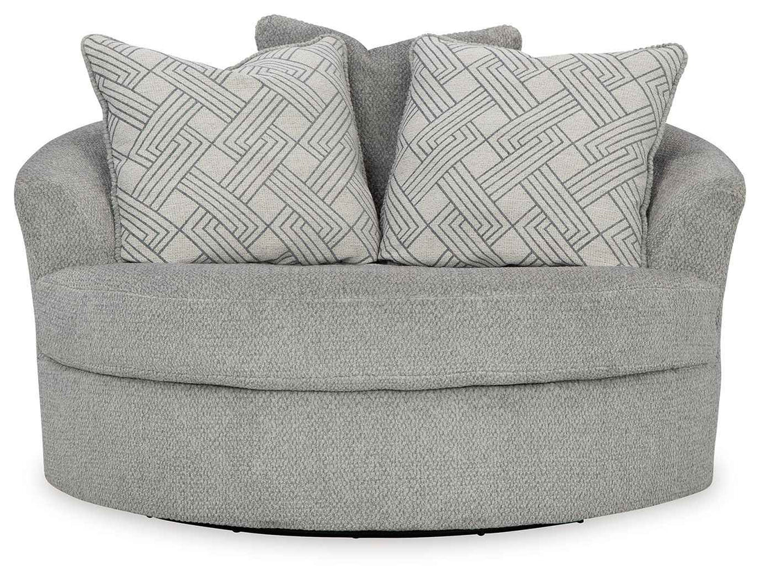 Casselbury - Oversized Swivel Accent Chair - Cement