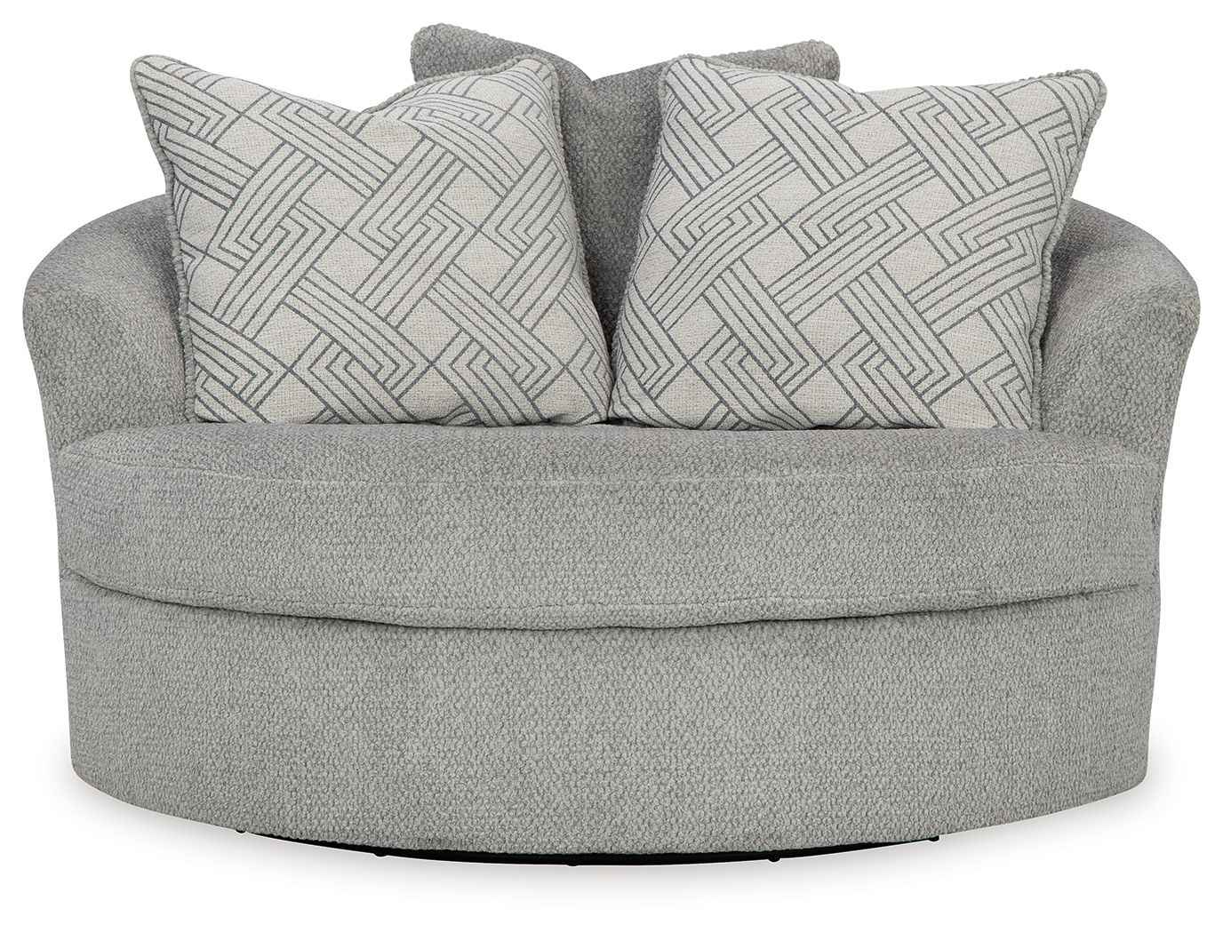 Casselbury - Oversized Swivel Accent Chair - Cement