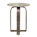 Warner - Indoor-Outdoor Side Table - Antiqued Champagne / White