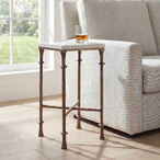 Penelope - Marble Accent Table - Brass / White