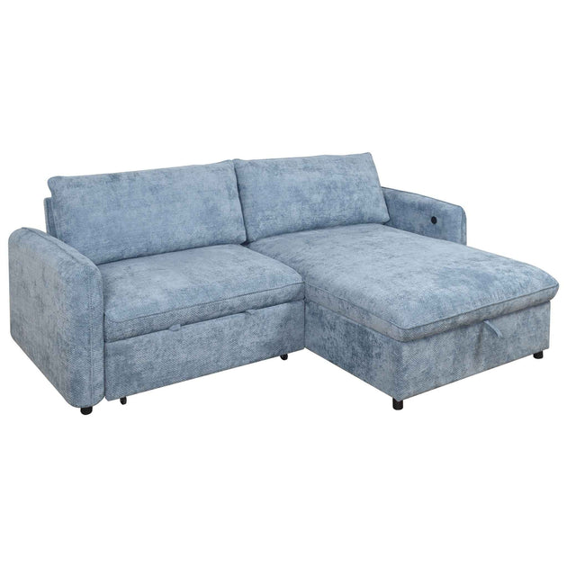 Finn - 2 Piece Sectional (LAF Sofa/Chaise) - Blue