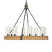 Palm Royal - 8 Light Indoor-Outdoor Chandelier - Black / Light Brown