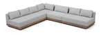 Solace - Olefin Performance Fabric 4 Piece Outdoor Patio Modular Sectional