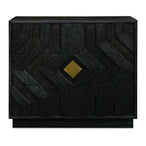 Faulkner - 3 Drawer Modern Chest - Black / Brass
