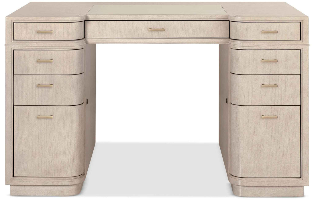 Marlowe - Knee-Hole Desk - Polished Limestone
