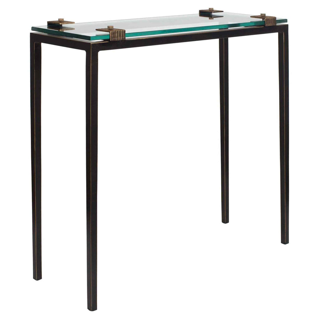 Averona - Glass Top Accent Table - Bronze