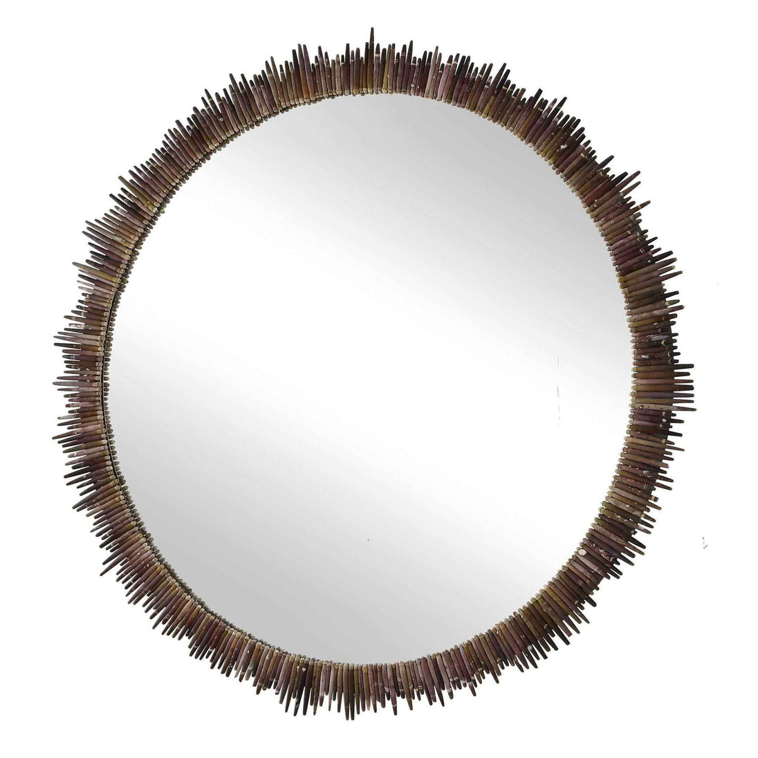 Tiger Sea Urchin - Round Mirror - Brown / Green