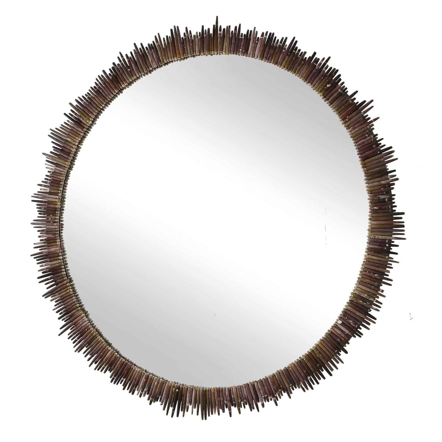 Tiger Sea Urchin - Round Mirror - Brown / Green