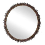 Tiger Sea Urchin - Round Mirror - Brown / Green
