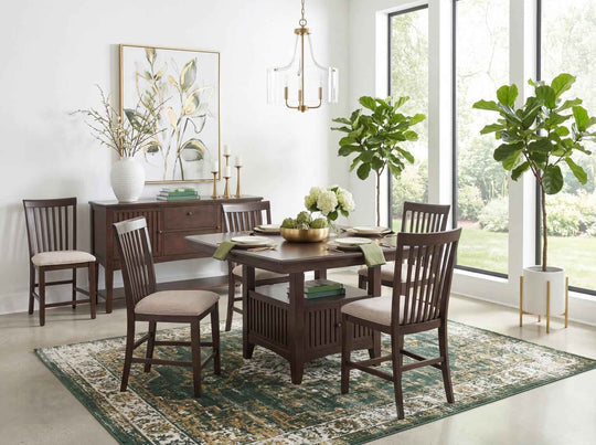 Caldwell - Complete Counter Height Dining Table With Storage Base - Espresso