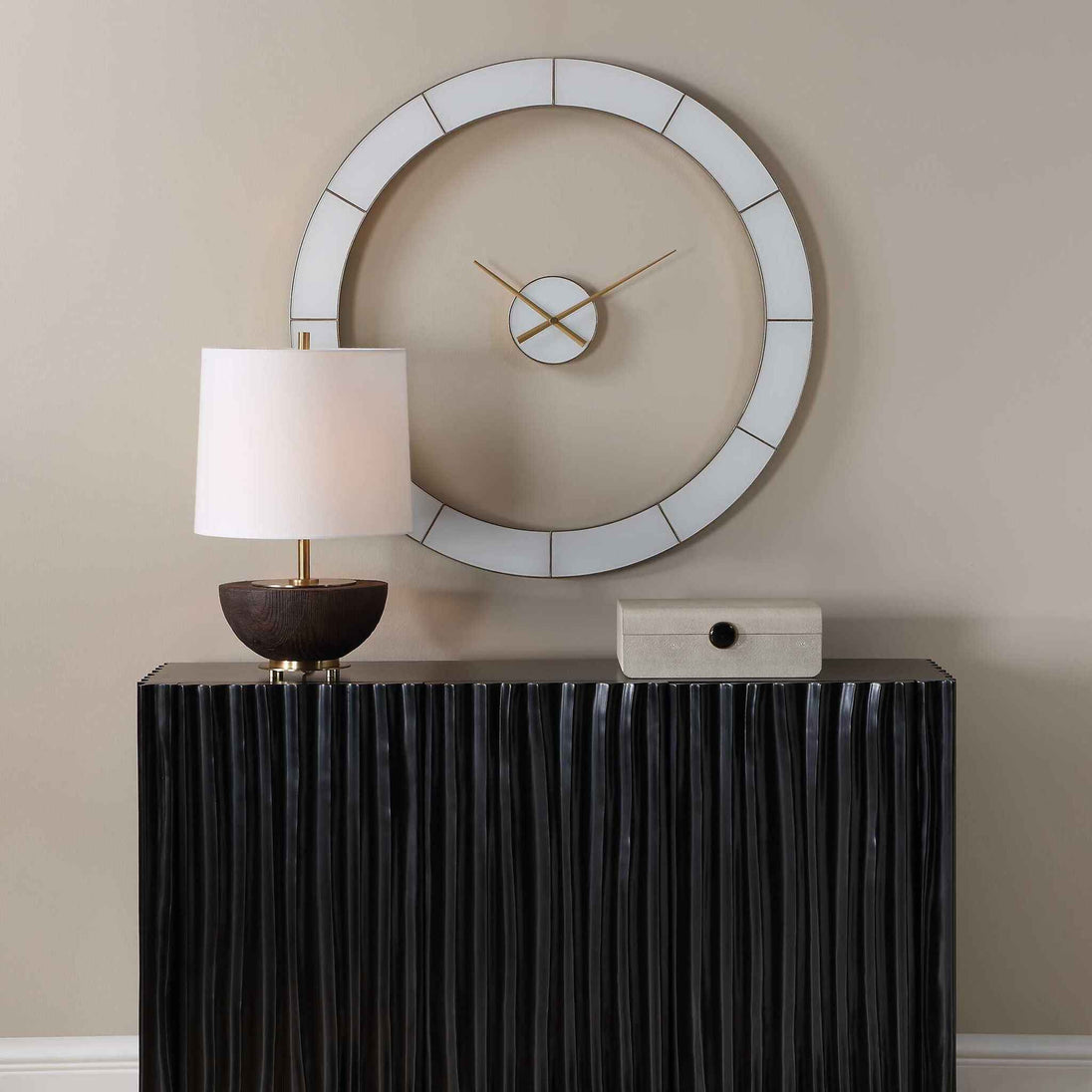 Ivory Halo - Minimalist Wall Clock - Gold / White