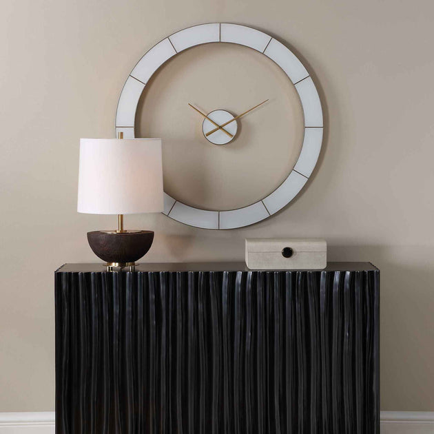 Ivory Halo - Minimalist Wall Clock - Gold / White