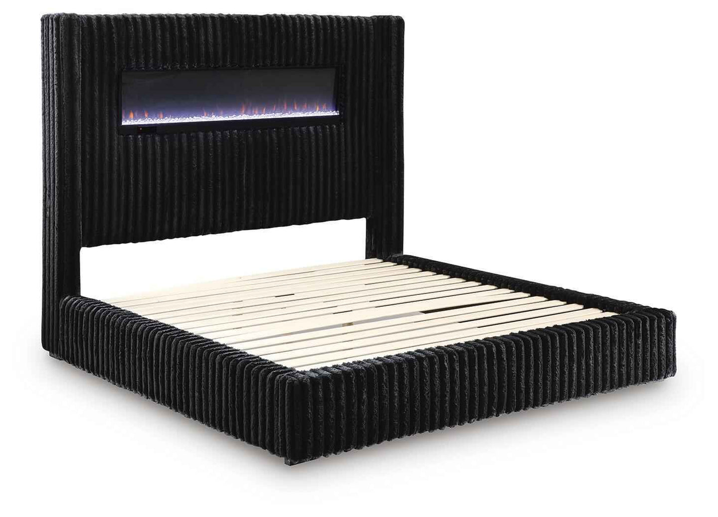 Tayleena - Upholstered Bed With Fireplace And Wireless Audio