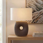 Geno - Concentric Ribbed Table Lamp - Brown