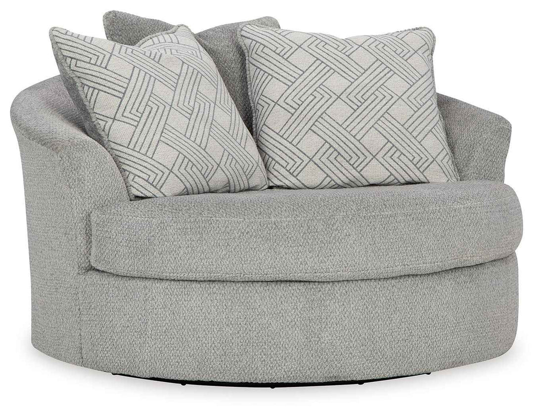 Casselbury - Oversized Swivel Accent Chair - Cement