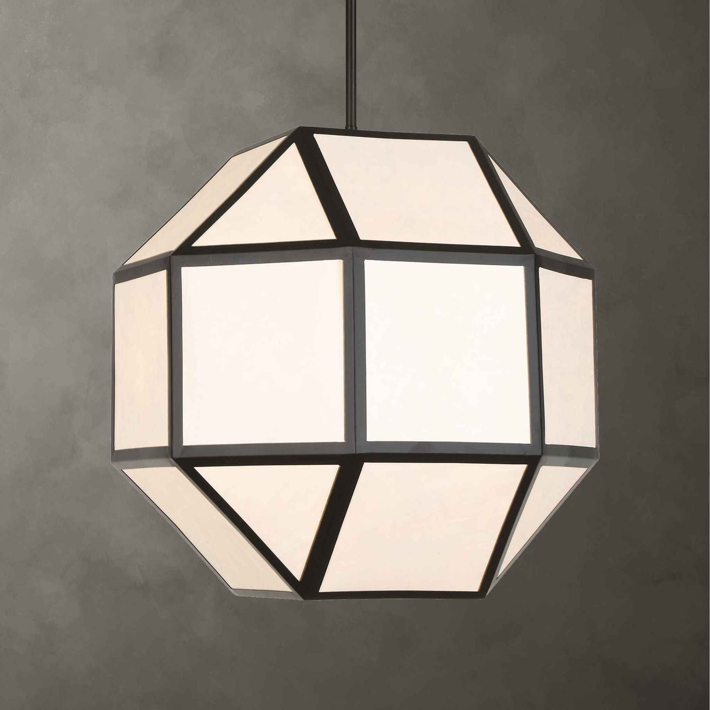 Hoi An - 4 Light Geometric Chandelier - Black