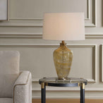 Rainer - Blown Glass Table Lamp - Brown / White