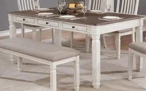 Nesbitt Antique White/Oak Dining Table