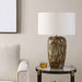 Torrence - Glazed Table Lamp - Brown / White