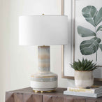 Armitage - Textured Table Lamp - Blue / Brown / Gray / White