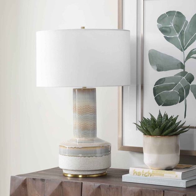 Armitage - Textured Table Lamp - Blue / Brown / Gray / White