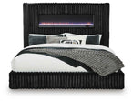 Tayleena - Upholstered Bed With Fireplace And Wireless Audio