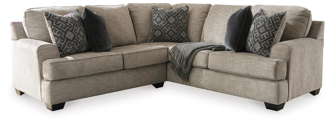 Bovarian Stone 3 Pc Sectional Left Arm Facing Loveseat w/ Ottoman