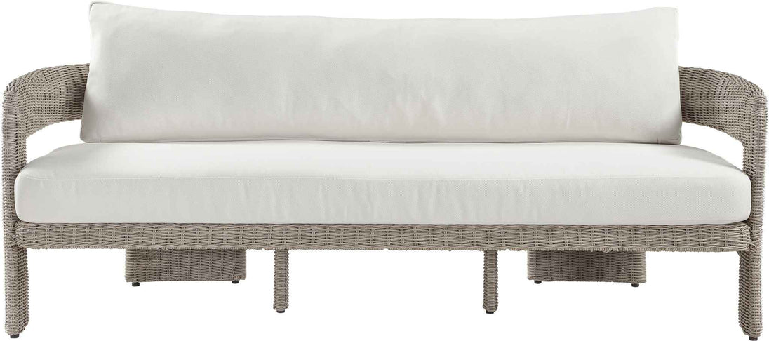 Sandbay - Olefin Water Resistant Fabric And Wicker Outdoor Patio Sofa