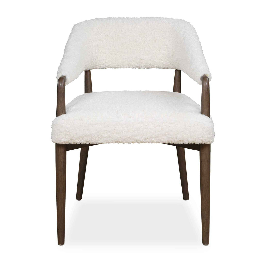 Austell - Shearling Dining Chair - Brown / White