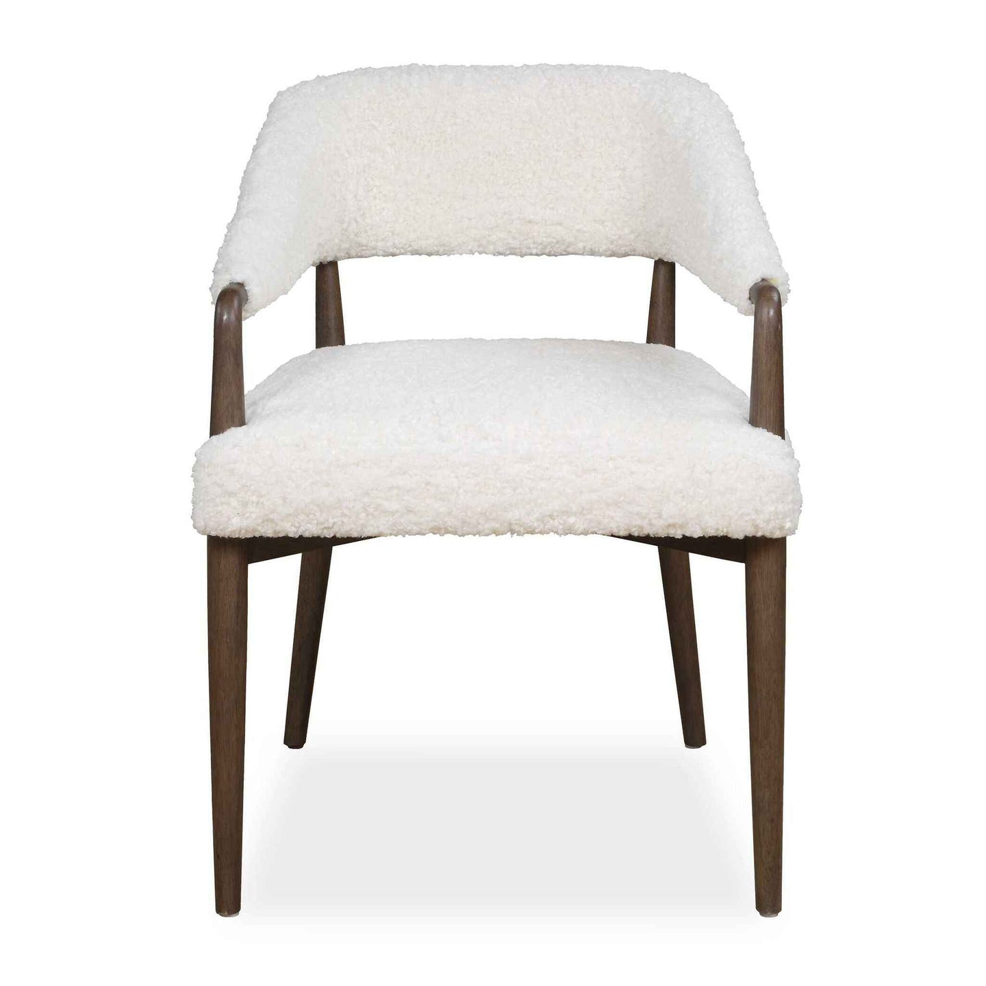 Austell - Shearling Dining Chair - Brown / White