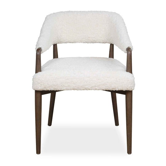 Austell - Shearling Dining Chair - Brown / White