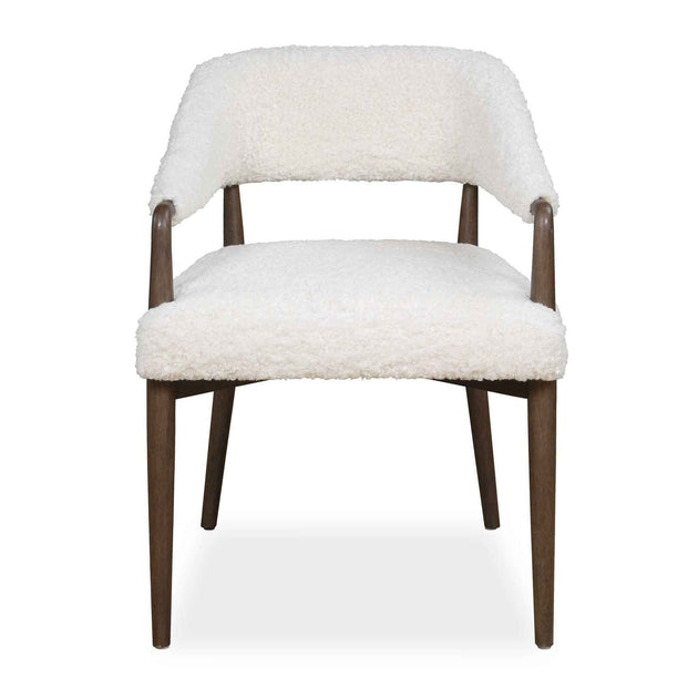 Austell - Shearling Dining Chair - Brown / White