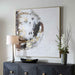 Moon Landing - Hand Painted Abstract Art - Black / Brown / Gold / Gray / White