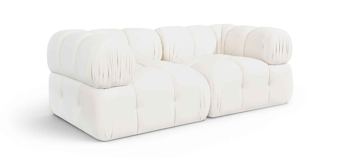 Orin - Velvet Performance Fabric Upholstered 2 Piece Modular Sofa (2 Corner Chairs)