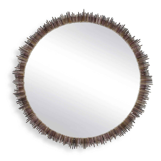 Tiger Sea Urchin - Round Mirror - Brown / Green