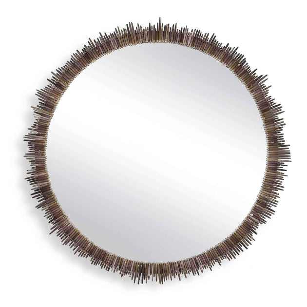 Tiger Sea Urchin - Round Mirror - Brown / Green