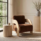 Cedra - Velvet Performance Fabric Upholstered Accent Chair - Cognac