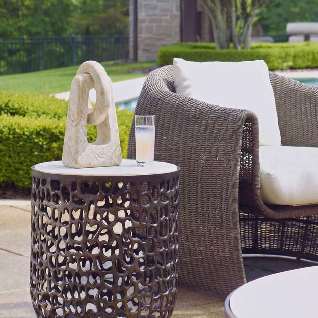 Continuum Stone - Indoor-Outdoor Sculpture - Brown / White