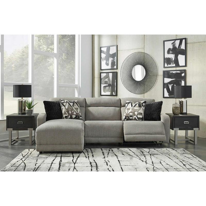 Colleyville 3 Piece Power Reclining Sectional with Chaise - Stone / Left Facing