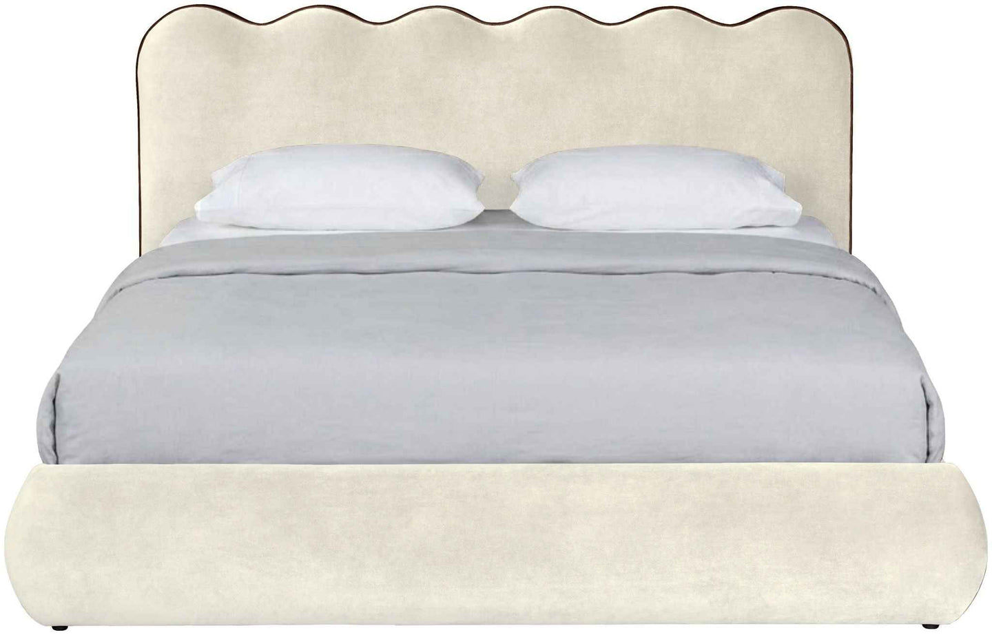 Tempo - Velvet Upholstered Bed - Cream