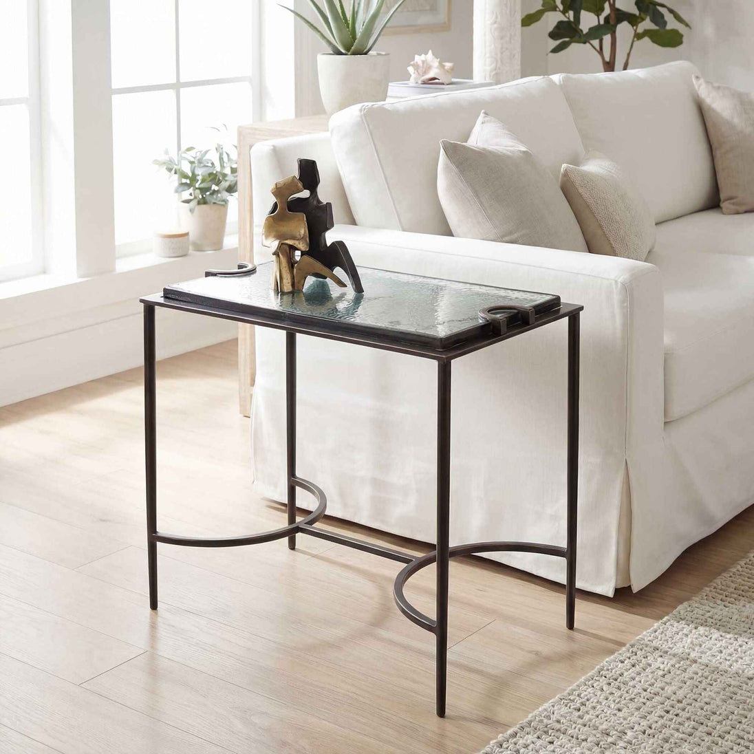 Eisen - Textured Glass Accent Table - Bronze