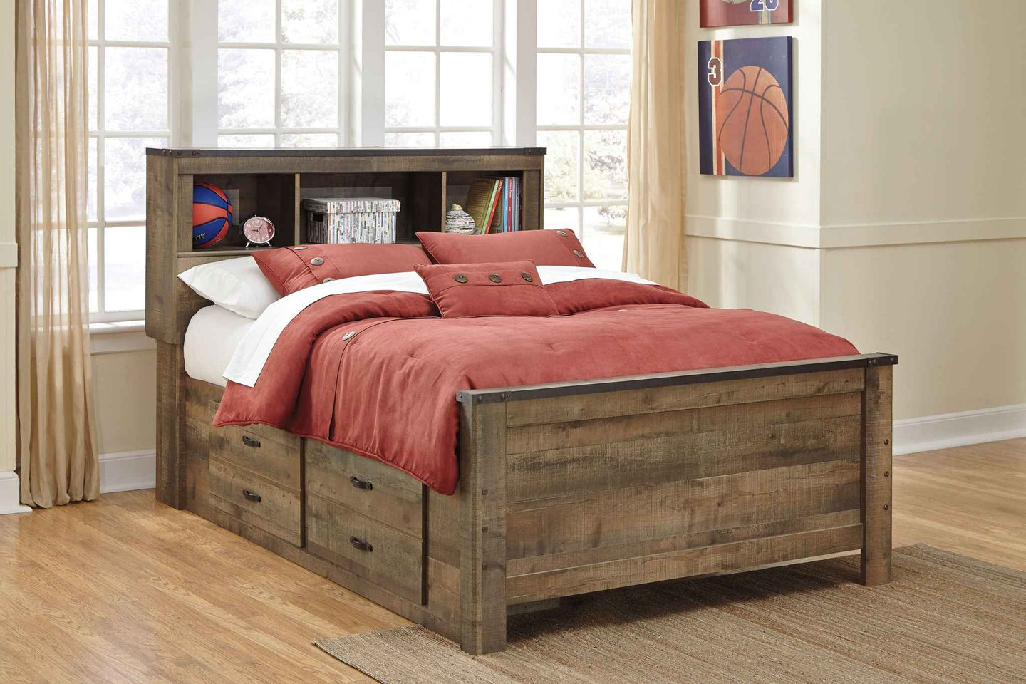 Trinell - Bookcase Bed With Storage