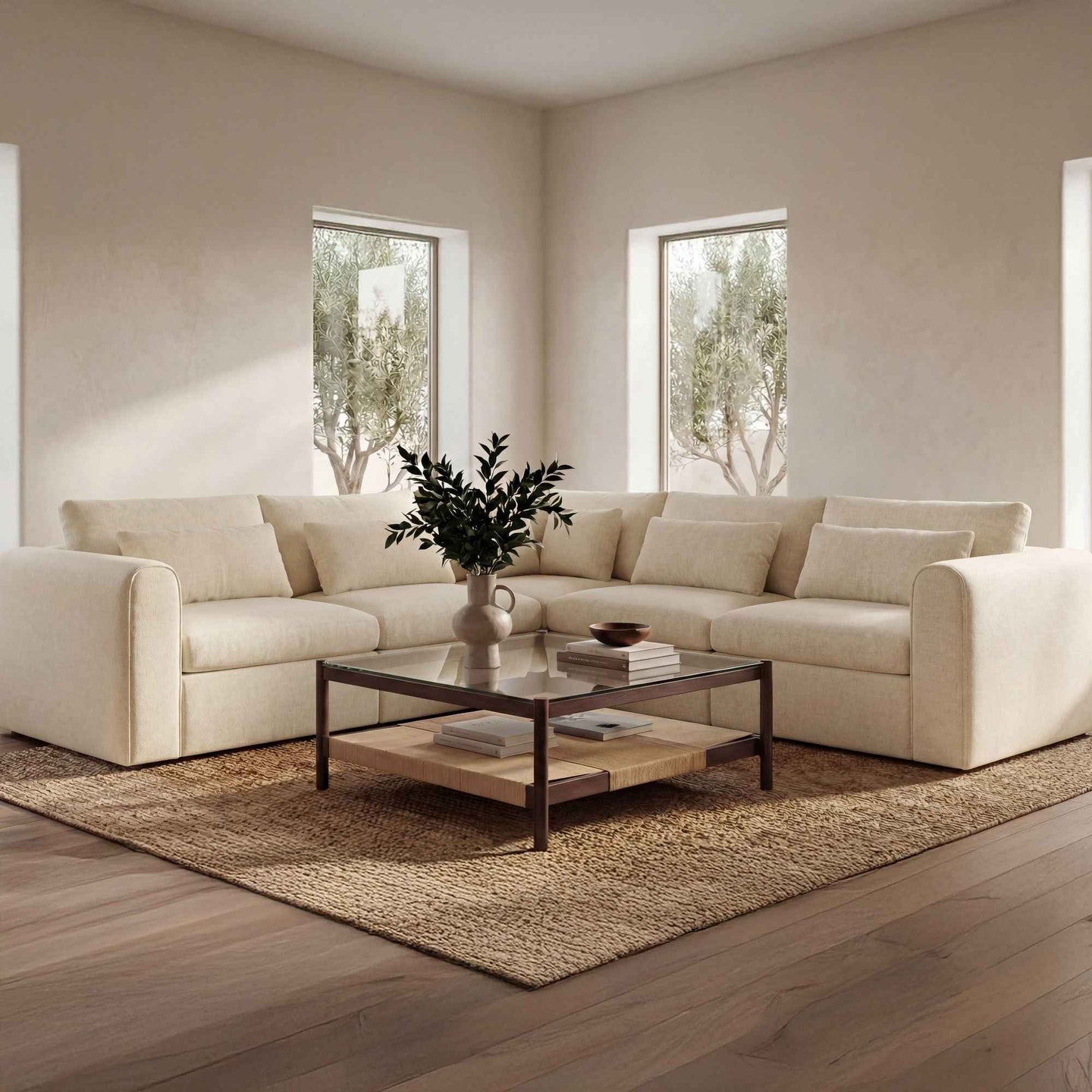 Swift - Classic L Modular Sectional - Light Beige