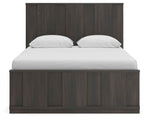 Shaehartin - Queen Panel Platform Bed - Dark Brown