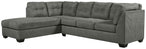 Pitkin - Left Arm Facing Corner Chaise 2 Pc Sectional - Slate