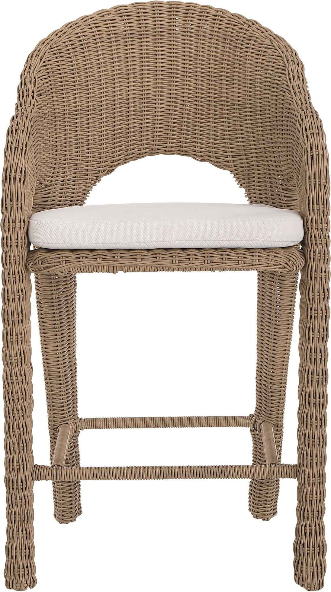 Seacrest - Olefin Water Resistant Fabric And Wicker Outdoor Patio Bar Stool