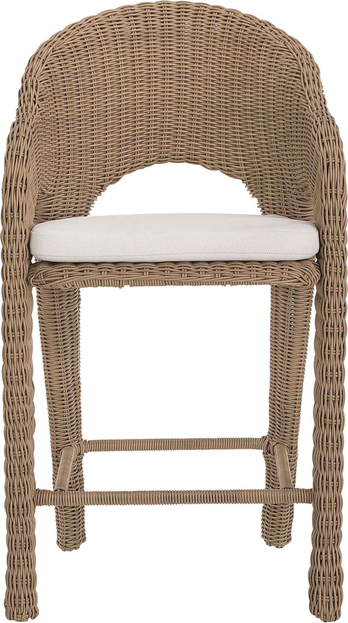 Seacrest - Olefin Water Resistant Fabric And Wicker Outdoor Patio Bar Stool