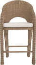 Seacrest - Olefin Water Resistant Fabric And Wicker Outdoor Patio Bar Stool